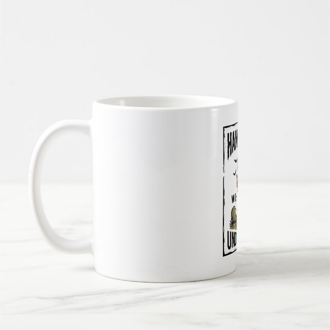 Caneca De Café Camisa engraçada de zumbi para fãs de terror Vinta (Esquerda)