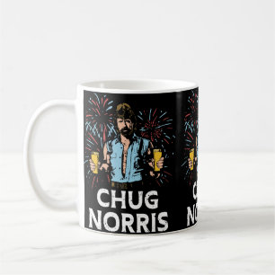 Caneca De Café Camisa engraçada do 4 de julho Chug Norris Uni par