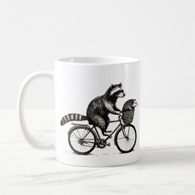 Caneca De Café Camisa engraçada do guaxinim e da gambá meme - Pre (Esquerda)