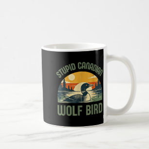 Caneca De Café Camisa Engraçada Retrô Estúpido Lobo Canadense Mer