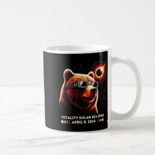 Caneca De Café Camisa Engraçada Urso Amante Animais Eclipse Solar
