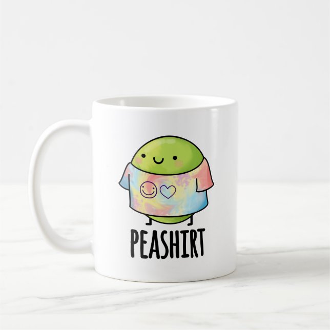 Caneca De Café Camisa Engraçada Veggie Pea TShirt Pun (Esquerda)