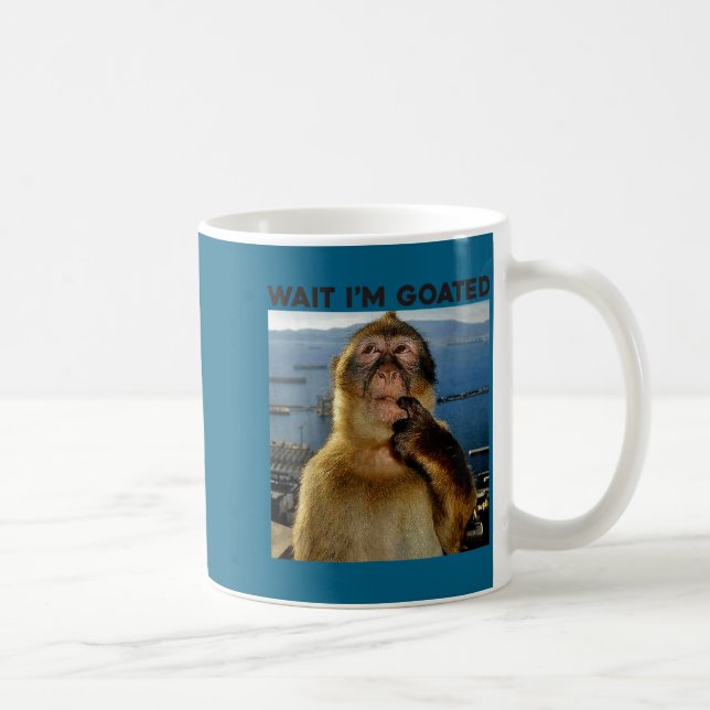 Caneca De Café Camisa Espera Goated Pensando Macaco Meme (Direita)