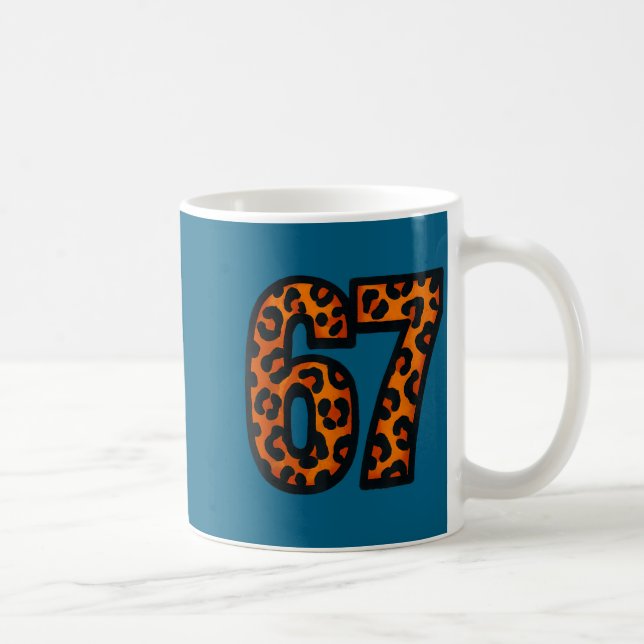 Caneca De Café Camisa Estampada 67 Padrão Safari Selvagem Leopard (Direita)