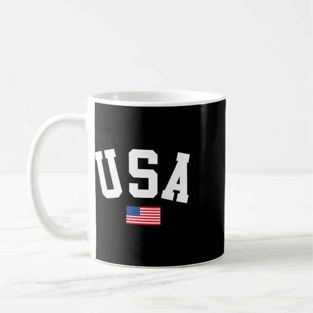 Caneca De Café Camisa EUA Homens Mulheres Crianças Bandeira Ameri (Esquerda)