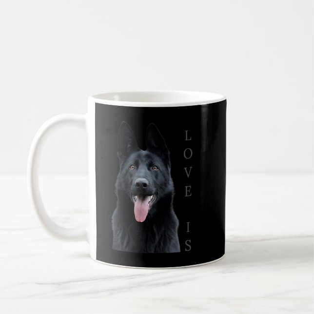 Caneca De Café Camisa German shepherd preta Shepard Cachorro Cach (Esquerda)