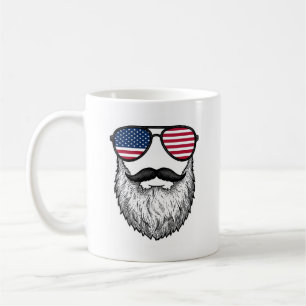 Caneca De Café Camisa Gráfica de Óculos de Sol com Barba Patrióti
