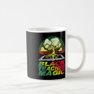 Caneca De Café Camisa Mágica de Professor Negro Retro Professor N