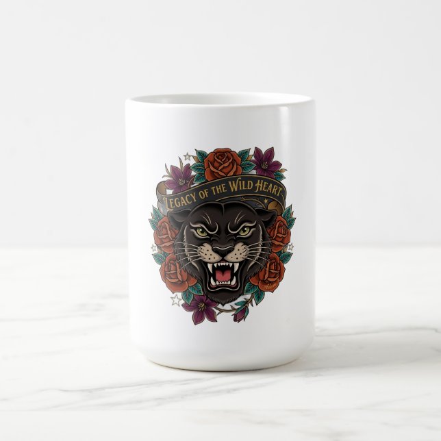 Caneca De Café Camisa Manga Longa Pantera e Rosas (Centro)