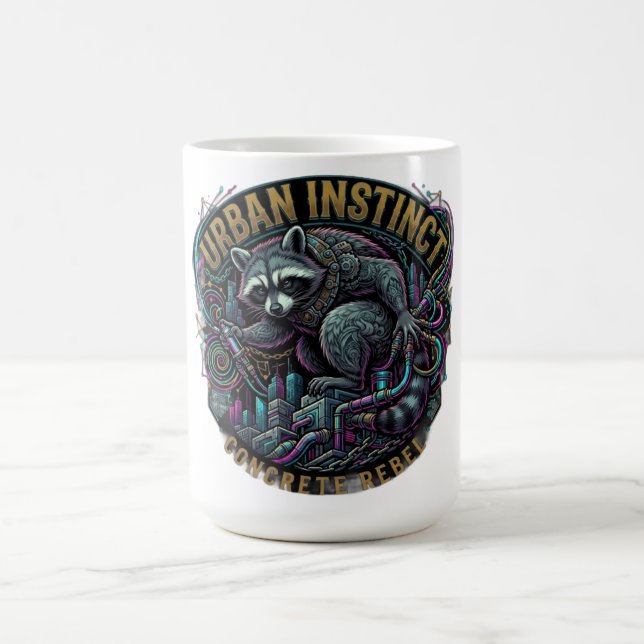 Caneca De Café Camisa Manga Longa Urban Instinct Raccoon (Centro)