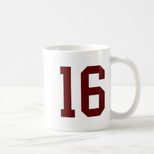 Caneca De Café Camisa Marrom e Branca Número 16 Uniforme do Jogad