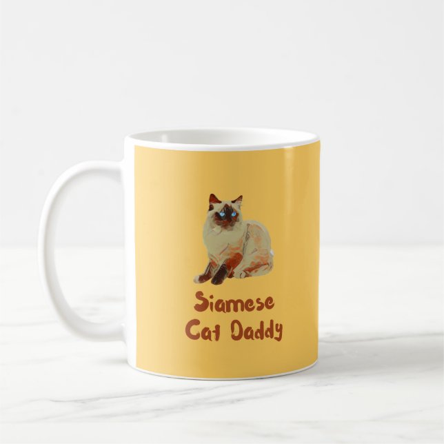 Caneca De Café Camisa Pai de Gato Siamês (Esquerda)