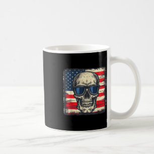 Caneca De Café Camisa patriótica da caveira da bandeira dos EUA d
