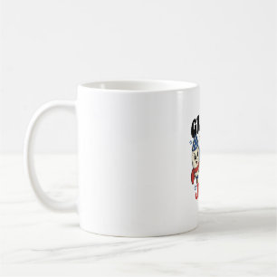 Caneca De Café Camisa Patriótica Foguete Groovy 4 de Julho Design
