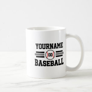 Caneca De Café Camisa Personalizada de Beisebol Retro Nome do Jog