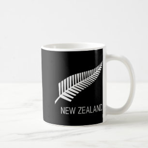 Caneca De Café Camisa Preta Feminina Nova Zelândia Samambaia Cami