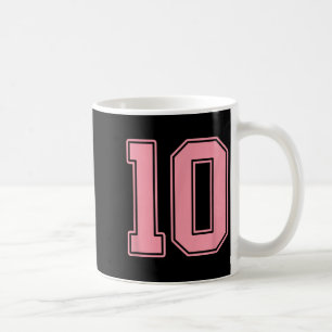 Caneca De Café Camisa Rosa Número 10 Uniforme do Jogador #10
