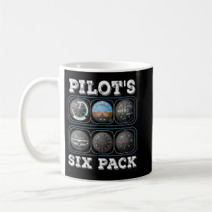 Caneca De Café Camisa-T de seis pacotes do piloto   Instrumentos 