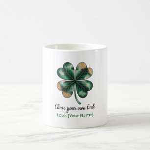 Caneca De Café Camisa Trevo da Sorte Sentindo-se Sortudo