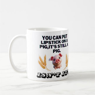 Caneca De Café Camisa Verde Básica/Você Pode Colocar Batom em um 