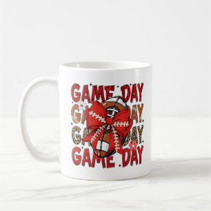 Caneca De Café Camisa Vermelha de Futebol de Dia de Jogo – Ousada