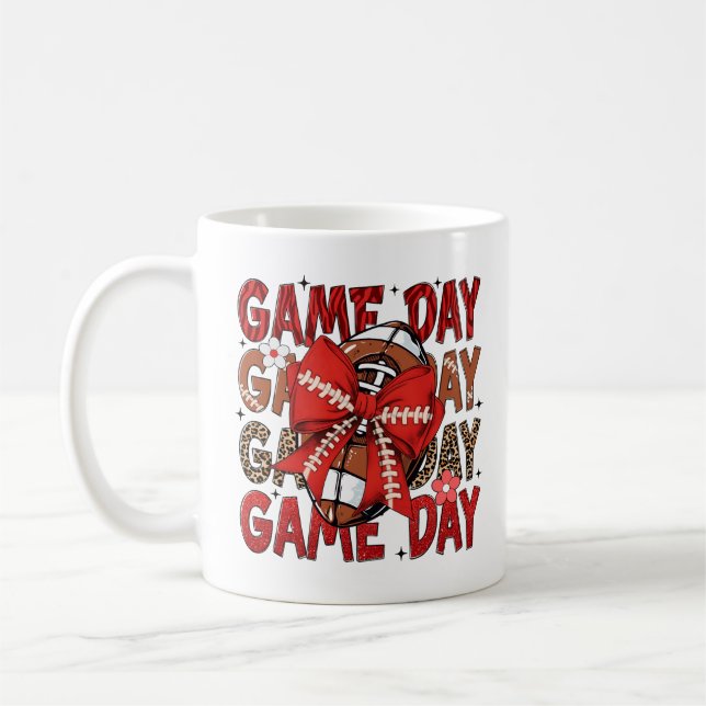 Caneca De Café Camisa Vermelha de Futebol de Dia de Jogo – Ousada (Esquerda)