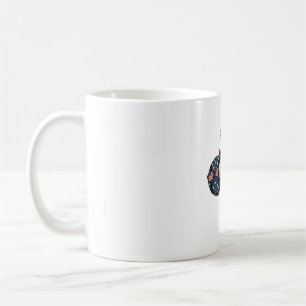 Caneca De Café Camisa Vetorial Vintage Trio de Beisebol Patriótic