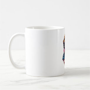 Caneca De Café Camisa Vintage Cabeça de Golden Retriever Patrióti