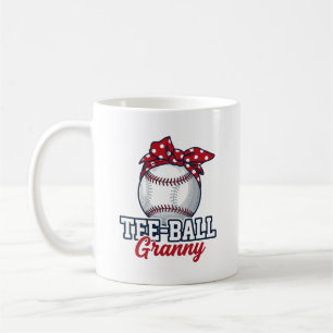 Caneca De Café Camisa Vintage de Beisebol Tee Ball da Vovó_1