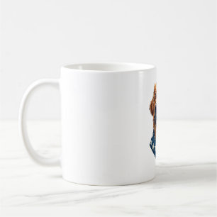 Caneca De Café Camisa Vintage Face de Golden Retriever Patriota