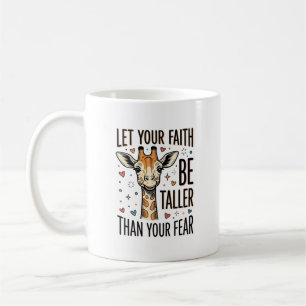 Caneca De Café Camisa Vintage Inspiradora Girafa Fé Design_1