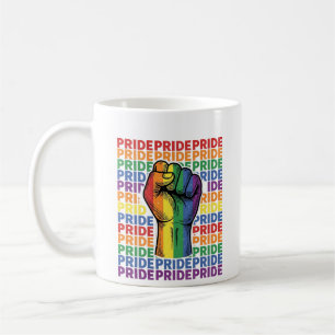 Caneca De Café Camisa Vintage Pride Punho Erguido Arco-íris Desig