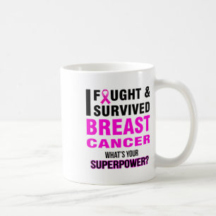 Caneca De Café Camisas De Cancer Da Mama Lutadas E Sobrevividas