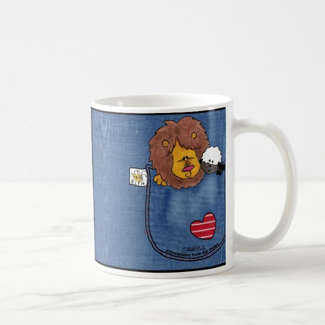 Caneca De Café Camisas de leão e borboletas (Direita)