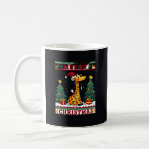 Caneca De Café Camisas de Natal Feias de Girafa Chapéu de Papai N