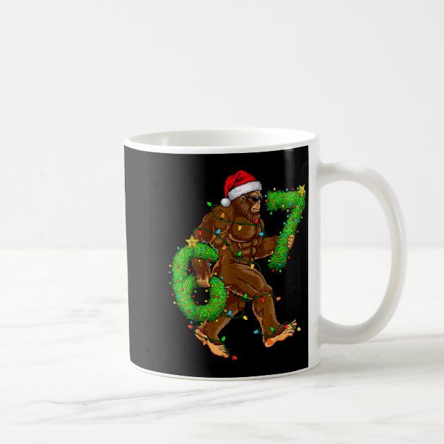 Caneca De Café Camisas engraçadas de Natal do Bigfoot meme Six Se (Direita)