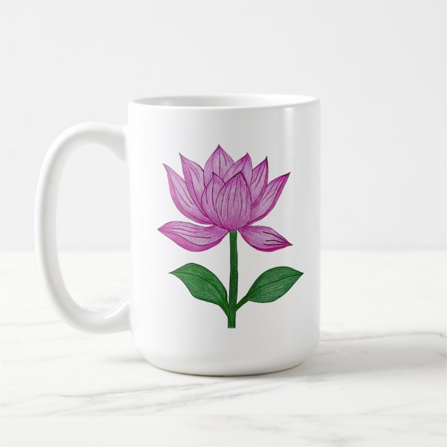 Caneca De Café Camiseta básia mujer, con flor rosada (Esquerda)