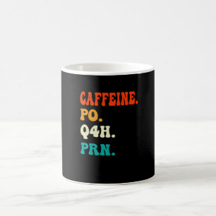 Caneca De Café Camiseta Caffeine Po Q4h Prn Enfermeira Engraçada