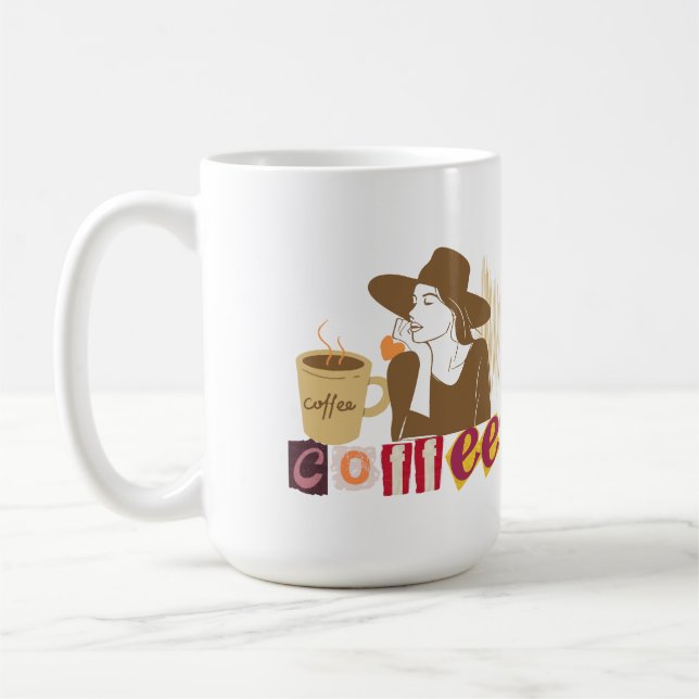 Caneca De Café Camiseta Chic Estilo Nota de Resgate para Amantes  (Esquerda)