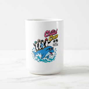 Caneca De Café Camiseta Chillin Crew Surf Club Pinguim Golfinho