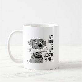 Caneca De Café Camiseta com Design de Plano de Aula do Meu Cachor