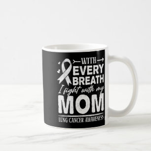 Caneca De Café Camiseta Conscientização Câncer de Pulmão Mãe Laço