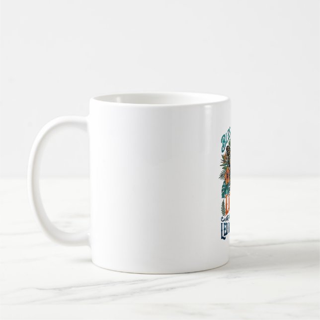 Caneca De Café Camiseta Cristã Borboleta Abençoada Design_1 (Esquerda)