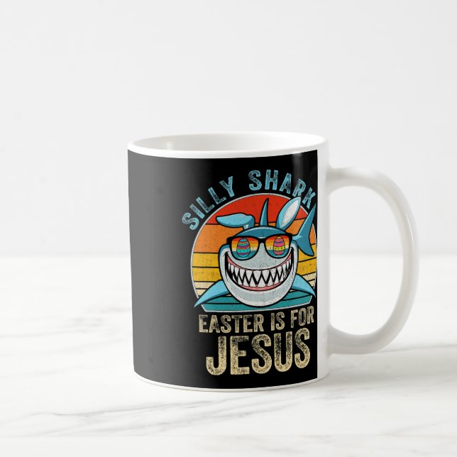 Caneca De Café Camiseta Cristã Retro Silly Shark Tee Páscoa É P (Direita)