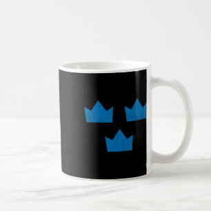 Caneca De Café Camiseta da Bandeira da Suécia Três Coroas Sverige