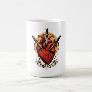 Caneca De Café Camiseta Daggers Coração Quebrado