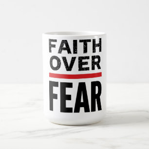 Caneca De Café Camiseta de Academia Fé Sobre Medo Motivação Cri