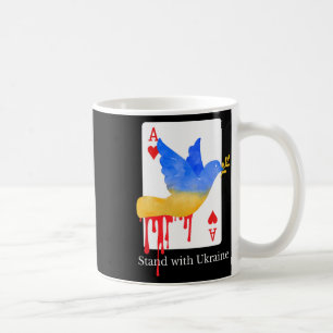 Caneca De Café Camiseta de Apoio Ace Of War Fique Com a Ucrânia