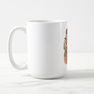 Caneca De Café Camiseta de Arte Floral Boho Retro
