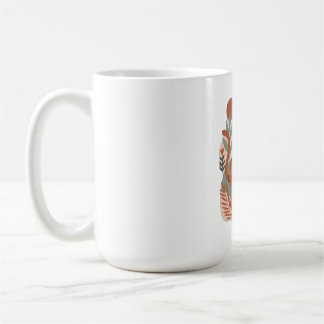 Caneca De Café Camiseta de Arte Floral Boho Retro